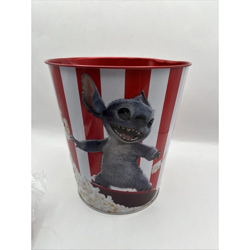 Cinemark 2025‎ Lilo & Stitch Plush Clip Tin Surfin Popcorn Bucket NEW